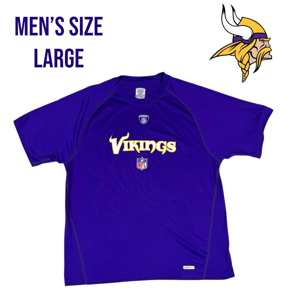 Minnesota Vikings Vintage Shirt Men's Large Purple 2000s Y2K NFL Short Sleeve